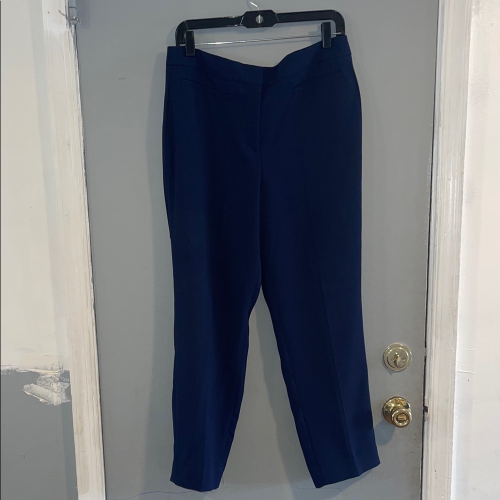 J. Crew Full-length easy‎ pant in 365 crepe navy size 10